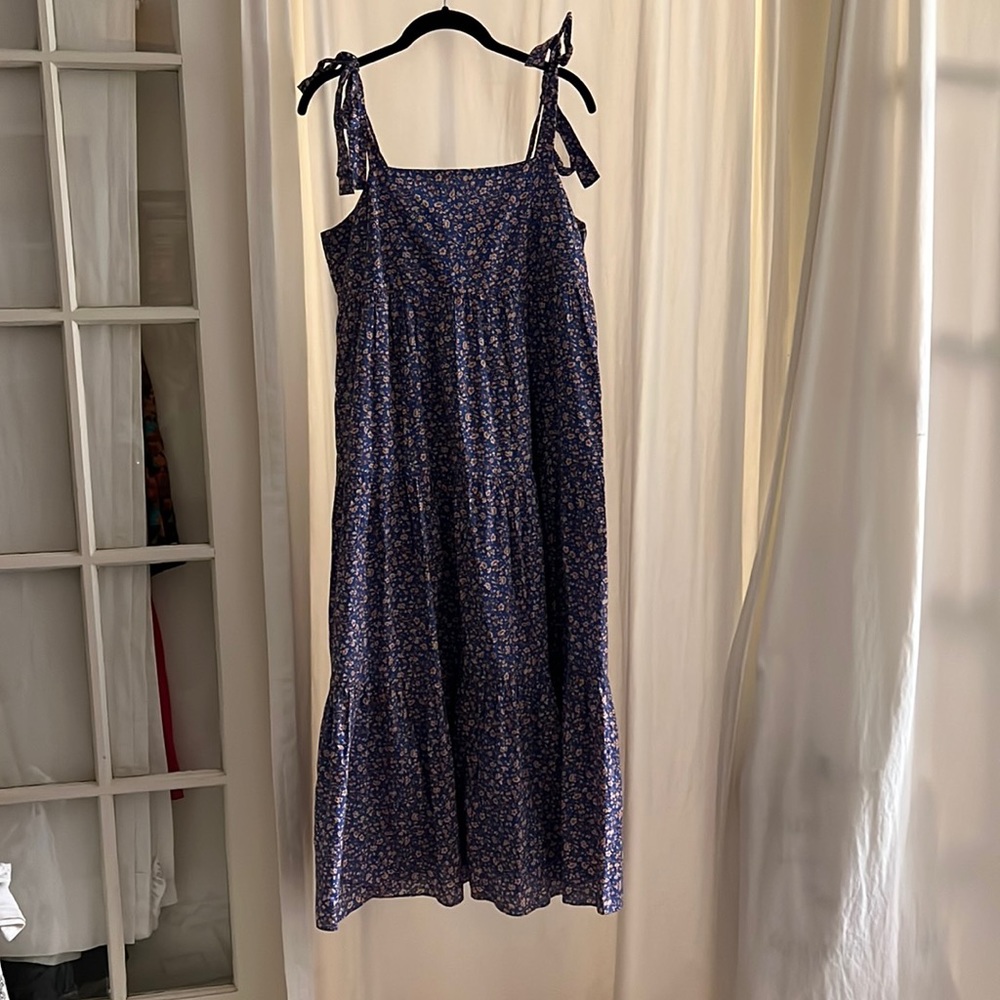 Madewell red white and blue tiered sundress